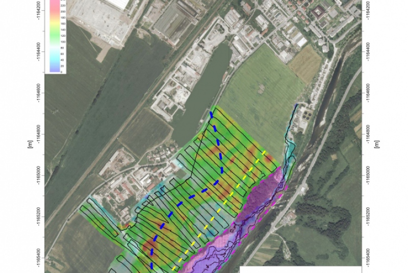 Geophysical survey and electrical leak detection tests