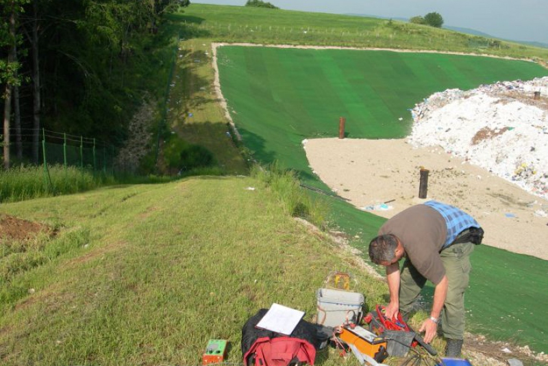 Geophysical survey and electrical leak detection tests