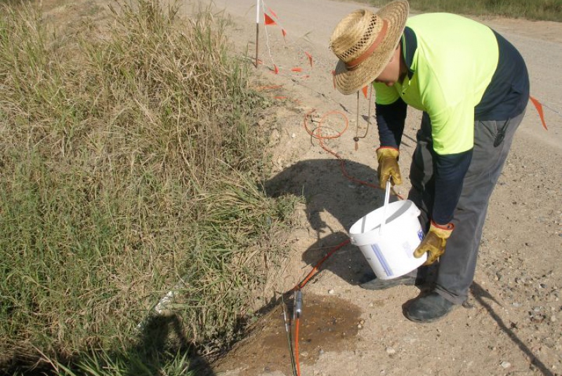 Geophysical survey and electrical leak detection tests