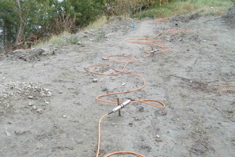 Geophysical survey and electrical leak detection tests